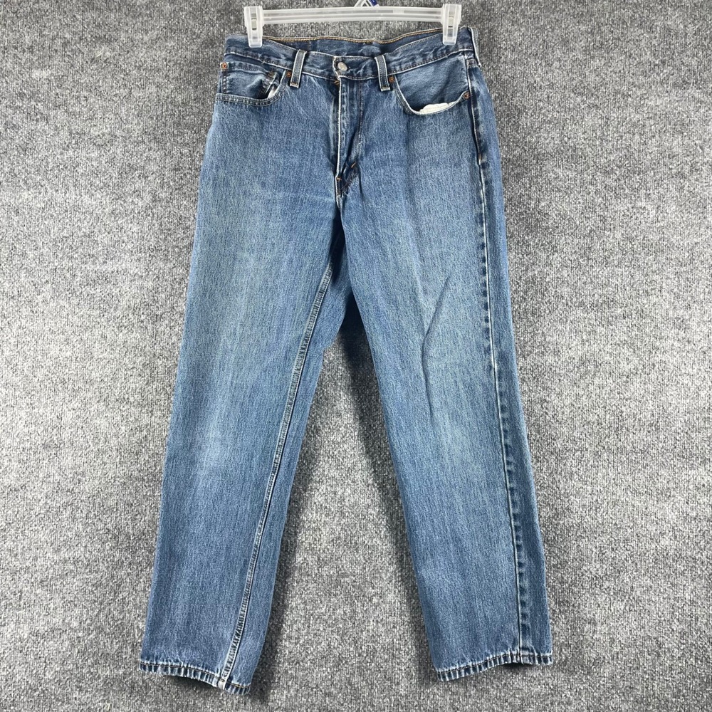 Levis 550 Jeans Mens 33x32 Blue Tapered Leg Denim Faded Pockets Workwear Western